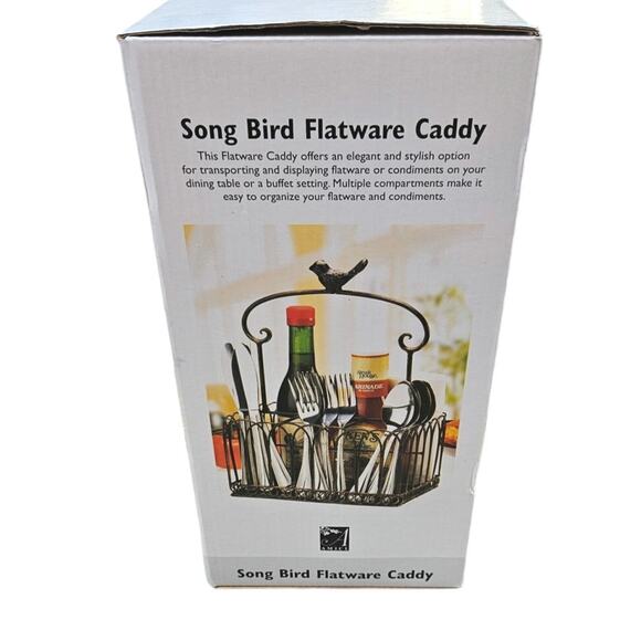 NEW! Song Bird Flatware Caddy and Napkin Holder Metal - Picture 4 of 4